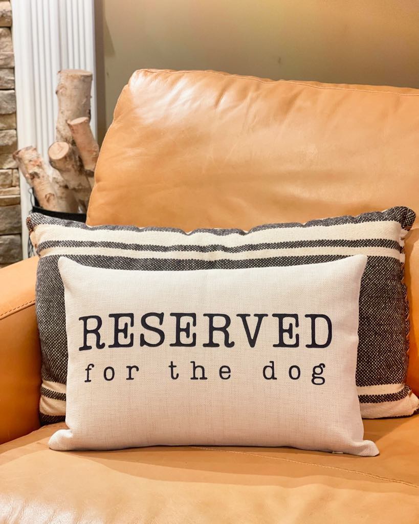 Reserved for the dog Pillow